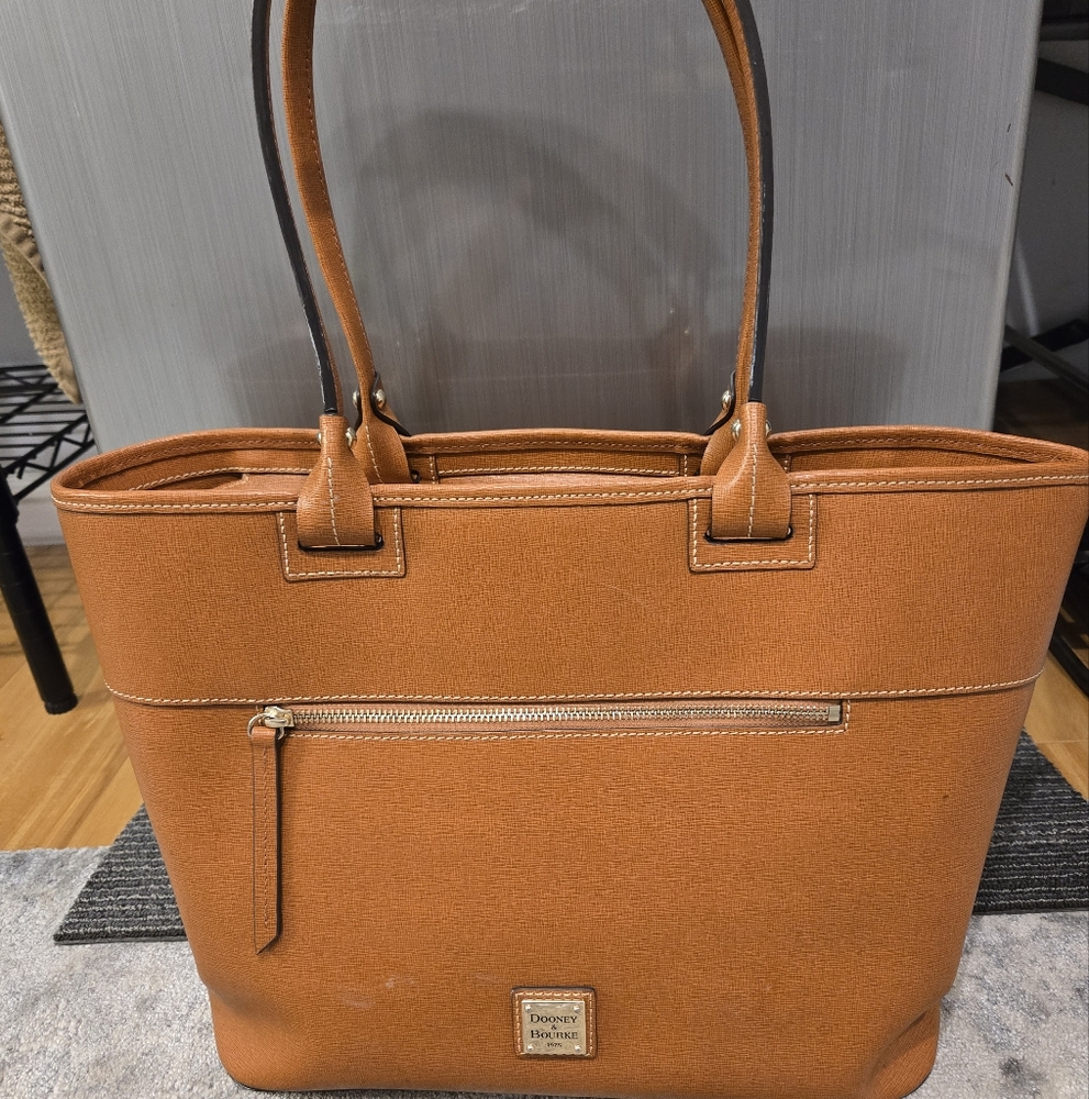 Dooney & Bourke Tan Saffiano Leather Tote Bag